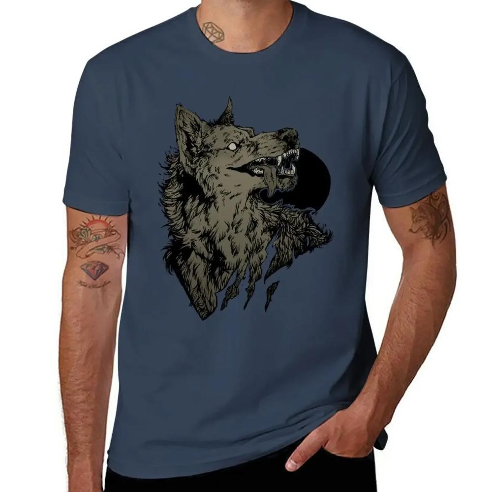 Werewolf - Black T-Shirt Aesthetic Clothing  T Shirt for Men