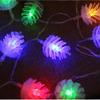 LED Pine Cone & Lotus String Lights - Battery-Powered Decorative Lights for Halloween and Atmosphere Enhancement