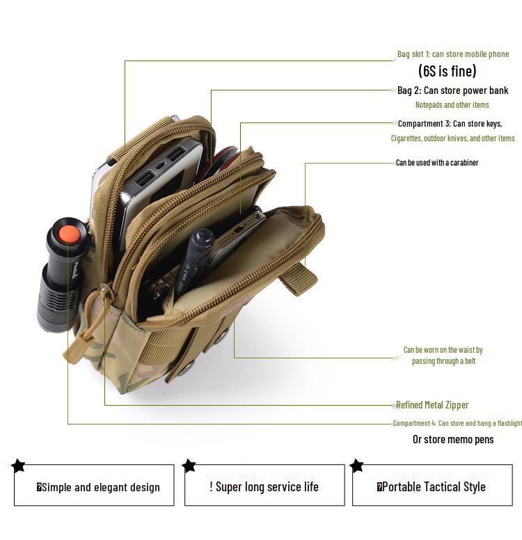 Camouflage Multifunctional Tactical Waist Pack and Phone Storage Bag