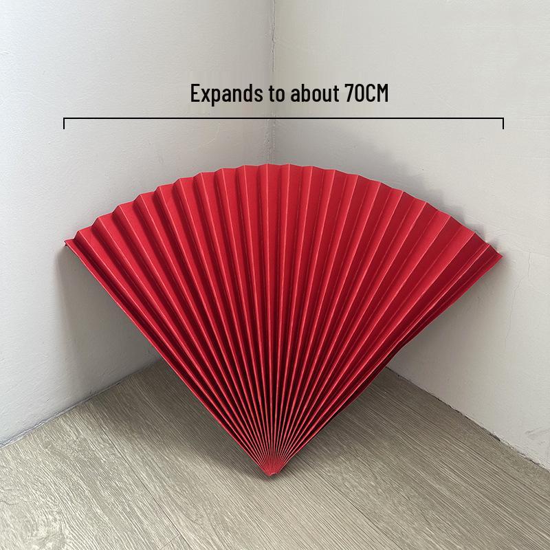 Roter halbkreisförmiger Bambuspapierfächer für Hochzeits- und Eventdekoration