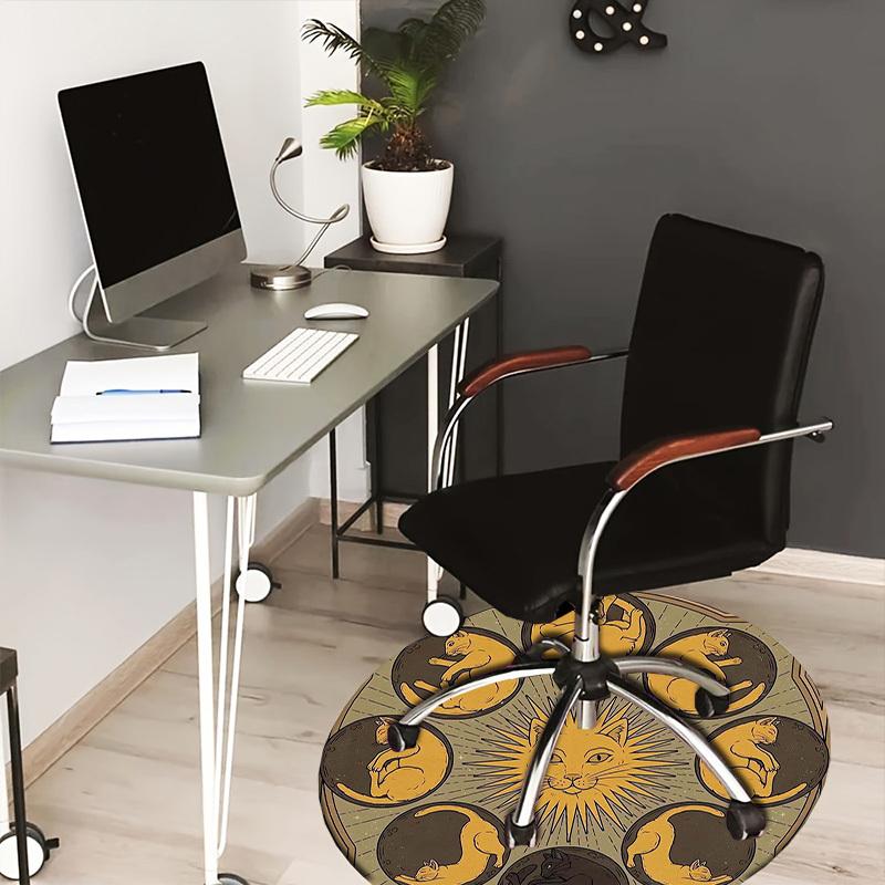 

1pc Office Carpet Chair Mats Moon Phases Cats Mandala Artwork Perfect for Decorating Office Chairss, Or Bedrooms.YDT343 80cm by 80cm