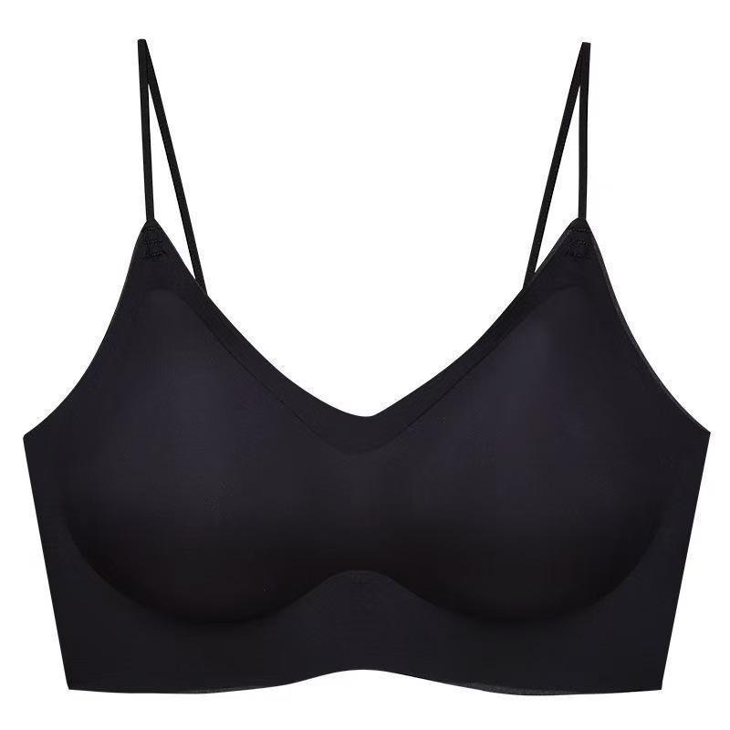 Women's Seamless Push-Up Strappy Bandeau Vest - Super Thin, Breathable Cooling Bra for Small Chests