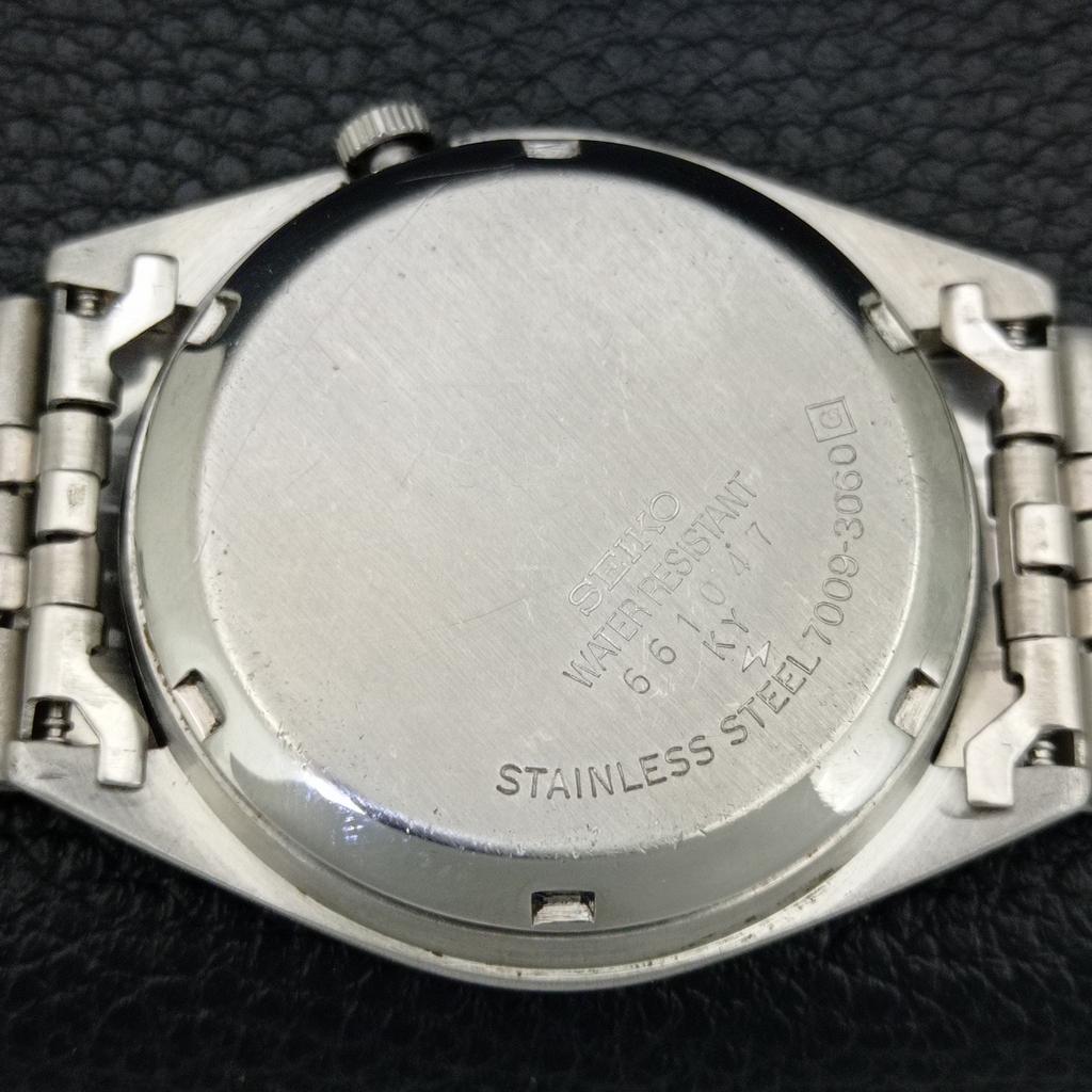 GENUINE VINTAGE SEIKO 5 AUTOMATIC 7009A JAPAN MENS WHITE DIAL WATCH A708731-1