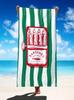 1pz Asciugamano da Spiaggia Sardine Design Vintage Cibo, Stampa Massimalista Costiera con Strisce Rosa, per Piscina, Asciugamano per Uomini Donne da Spiaggia