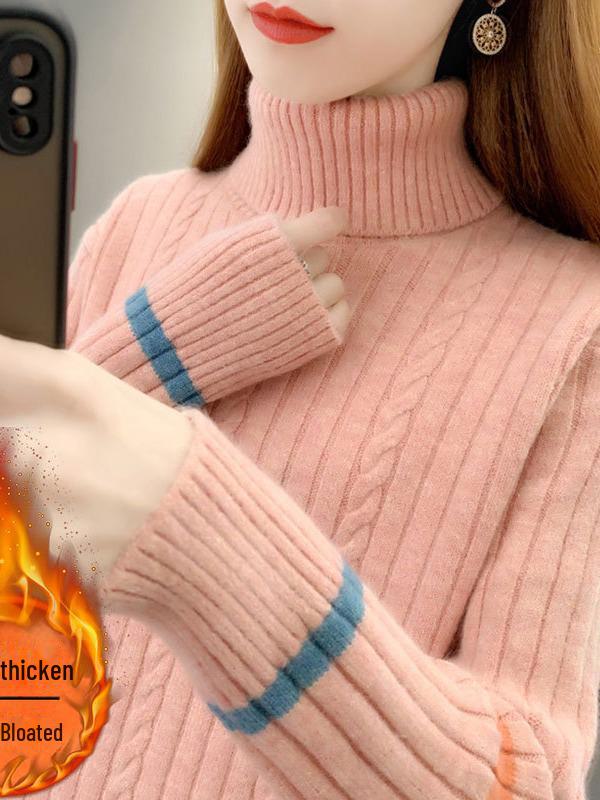 Damen Rollkragen Dick Gestrickter Pullover - 2024 Winter Warme Unterwäsche & Stilvolles Oberteil