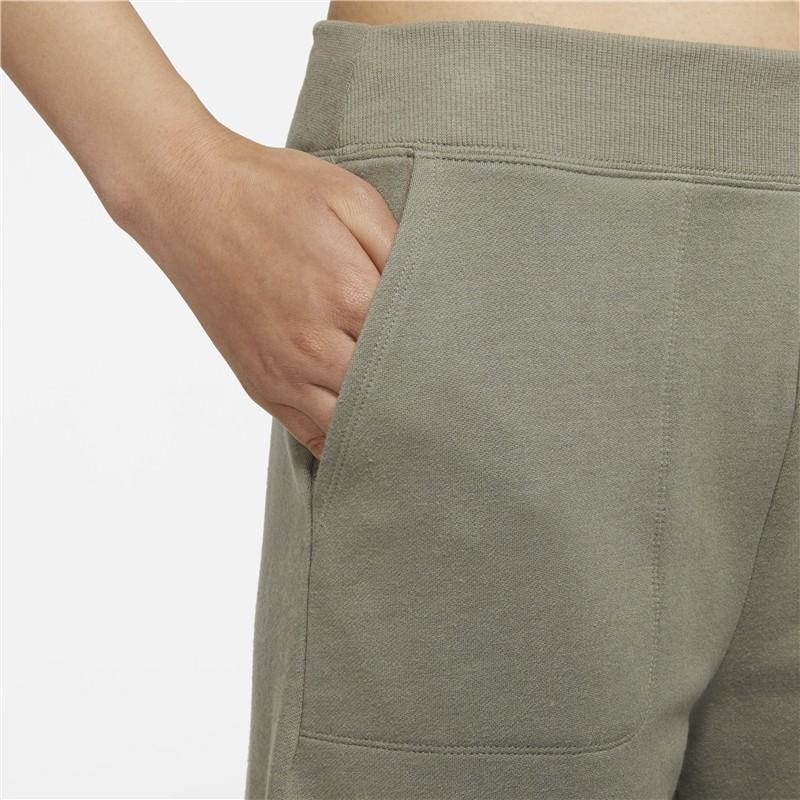Nike Yoga Luxe Knit Wide-Leg Capri Pants Women Bottoms Olive DA0777-320