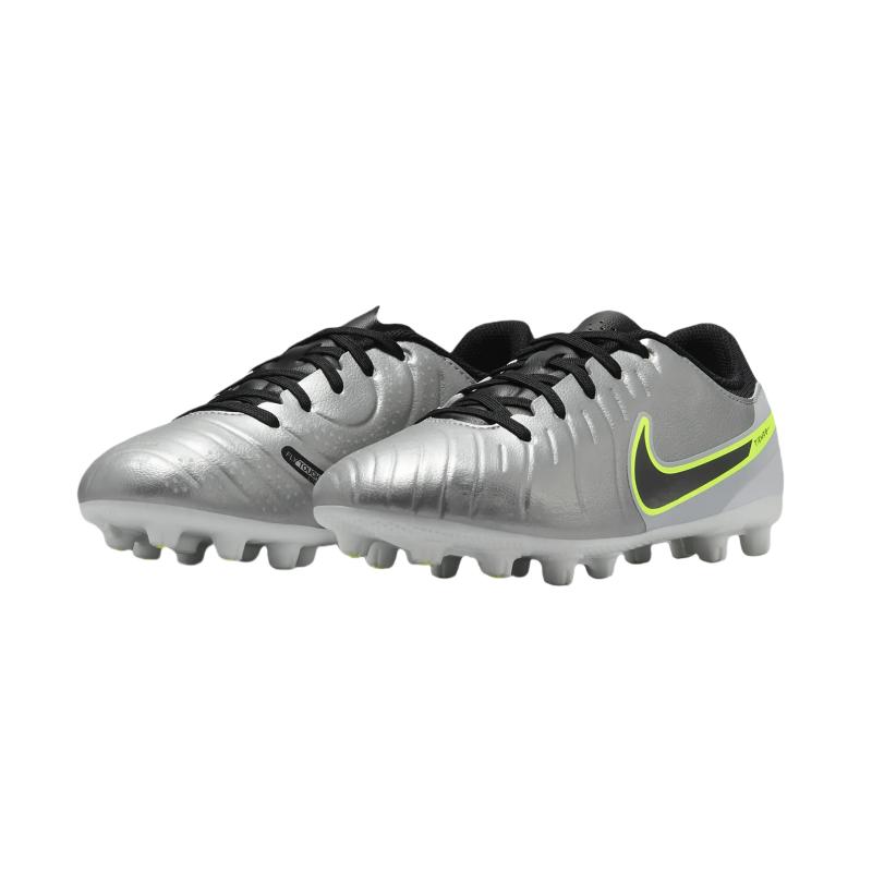 Nike Jr. Tiempo Legend 10 Academy Comfortable Non-Slip Shock Absorbing Durable Low-Top Soccer Shoes Kids sneaker Metallic-Silver DV4349-001