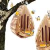 Natural Nesting Box with Feeder & Back Door Teardrop-Shaped Butterfly Shelter for Bee Bugs Moths Lacewings