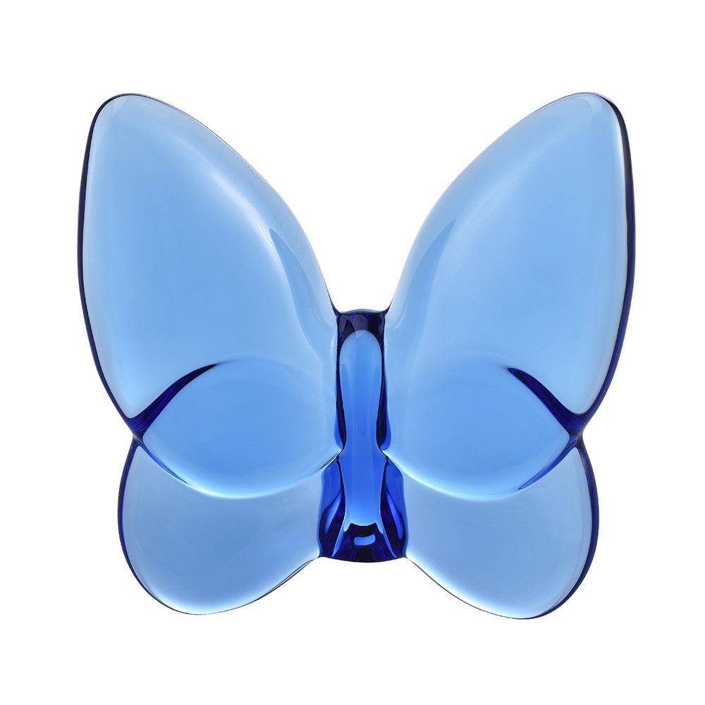 Transparent Crystal Butterfly Ornaments Nordic Butterfly Statue Crafts Table Decoration S синий