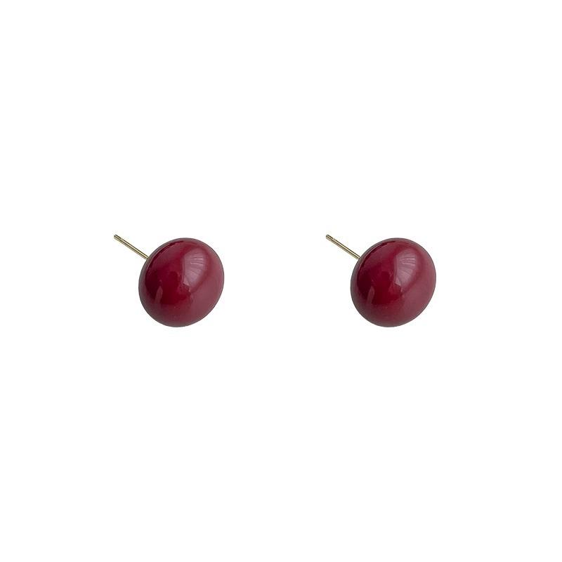 Ultra-white Red Bun Pearl Earrings Unique Retro Design Light Luxury Senior Sense Ear Hole-friendly Fashion Ear Jewelry