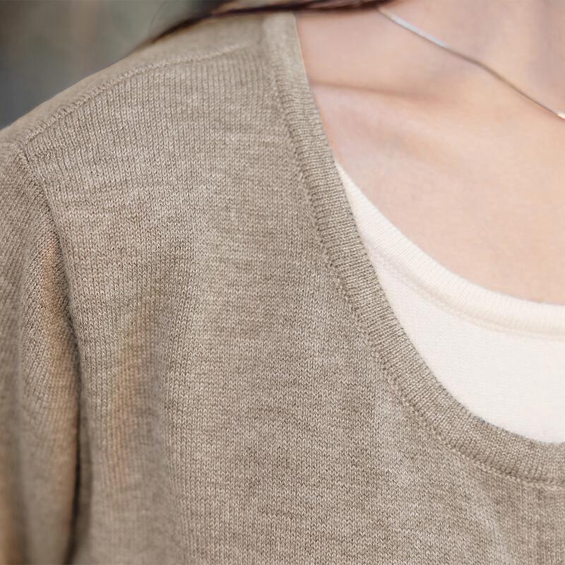 Moka Na Women's Faux Two-Piece Long-Sleeve Knit Top MKNJD3872