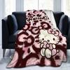 Leopard Hello Kitty Cartoon Blanket Fleece  Winter  Portable Lightweight Thin Throw Blankets for Bed Couch Bedspreads