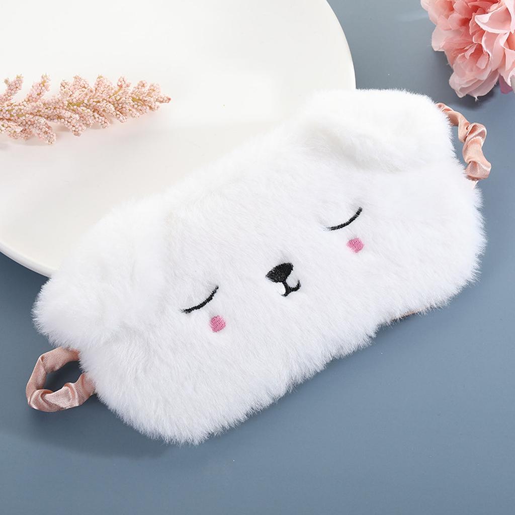 3D Cute Breathable Eye Mask Made from Natural Silk and Plush