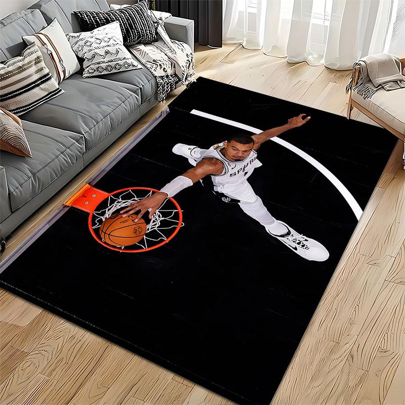 Basketball Player in Action suitable as a non-slip mat for the living room or bedroom sofa