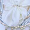 12Pcs Imitation Pearl Napkin Rings Set Elegant Rhinestone Napkin Holder Festive Celebration Table Decor for Wedding Party Banquet