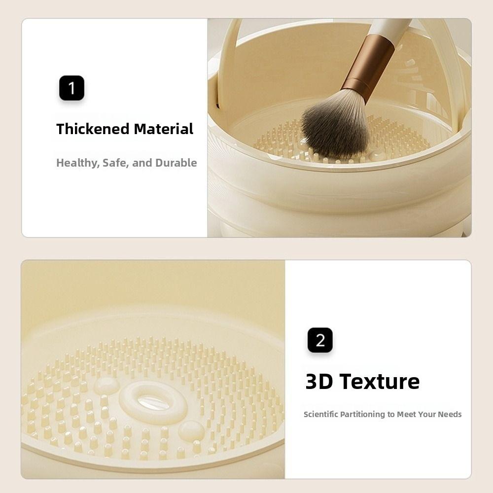 Dustproof Makeup Brush Cleaner Bowl 2-in-1 Cosmetic Brush Hang Drying Holder  Pen Holder