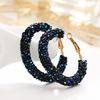 Fashion Geometric Broken Diamond Round Earrings Exaggerated Full Diamond Circle Crystal Earrings Women Elegant Jewelry Earring