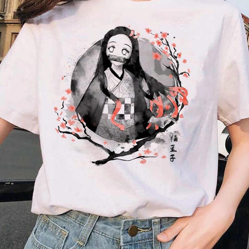 Short Sleeved Round Neck Y2k Tshirt Men Clothing New in Top Tees Mens T-Shirt Anime Pattern Japanese Demon Slayer Cartoon 70303