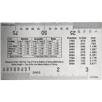 Miwayer Gitarrensaiten-Aktionsmessgerät, Lineal, Gitarrenbauer, Reparaturwerkzeug aus Edelstahl