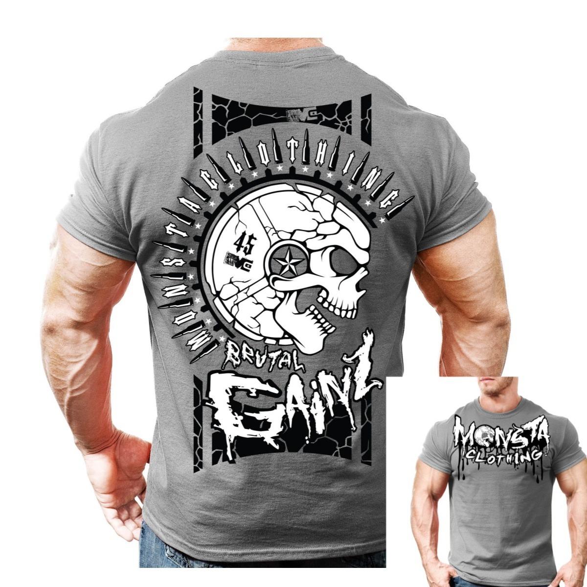 

Brutal Gainz Фитнес Тренировки Спорт Модный Повседневный Футболка Мужская и Женская Люксовый Бренд Топ M