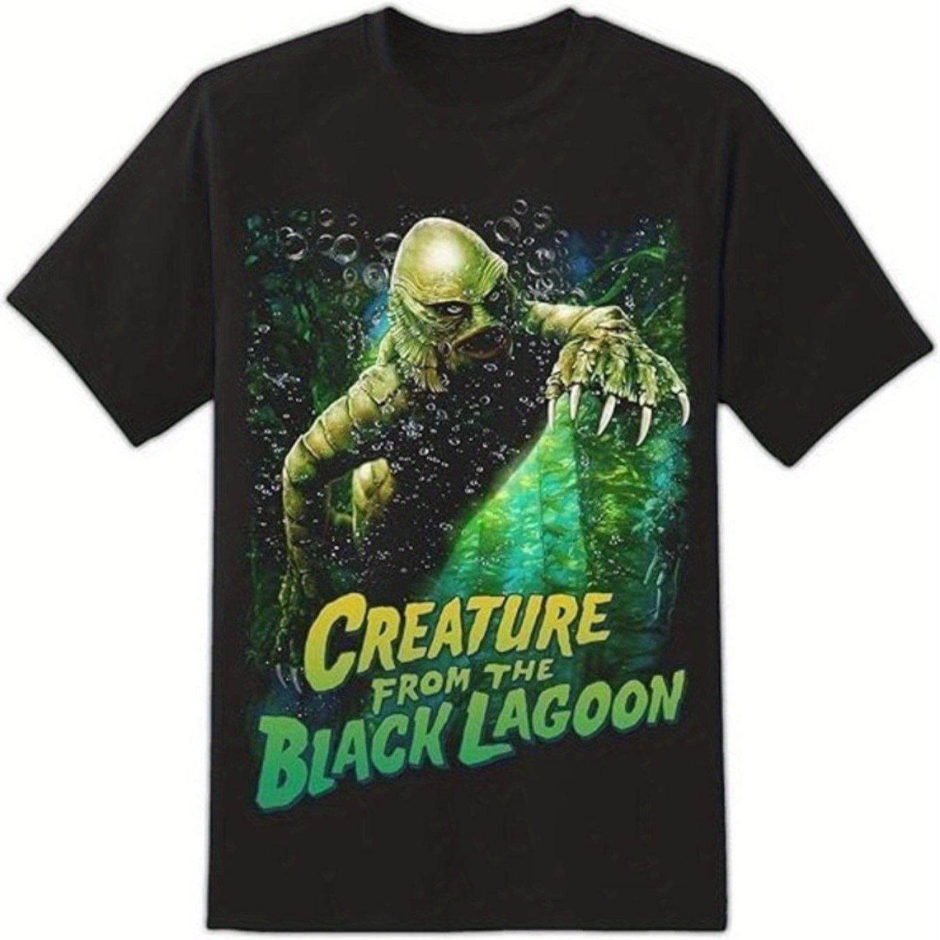 

Neck Short Sleeve TShirt with Vibrant Underwater Rock Rebel Unisexs Creature From The Black Lagoon Graphic Tee Regular Fit Round 4XL