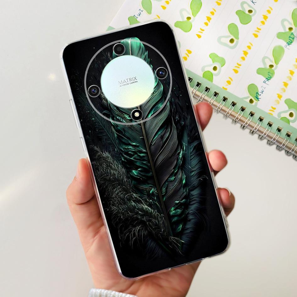 For Honor X9b 5G Case ALI-NX1 Popular Flower Soft Clear Silicon TPU Cover For Honor X9a RMO-NX1 HonorX9 ANY-NX1 Shockproof Funda