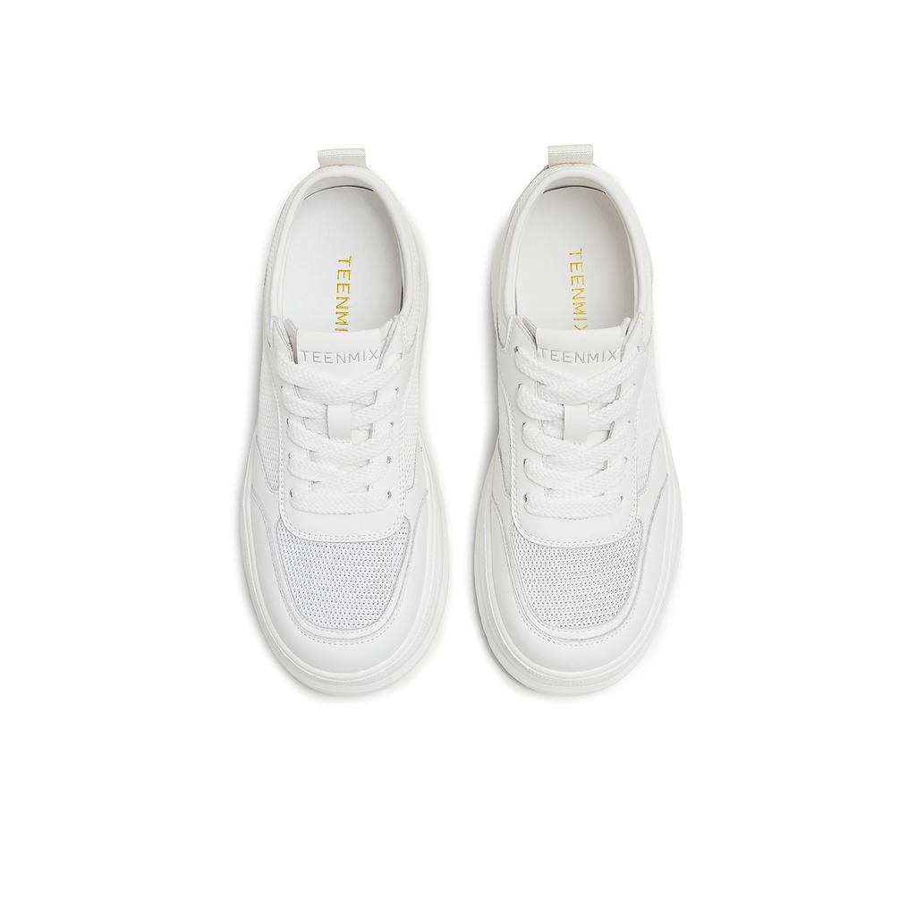 Tianmei Yi 2025 Summer New Style Shopping Mall Same Style Strap Up Women's White Shoes BL391BM5
