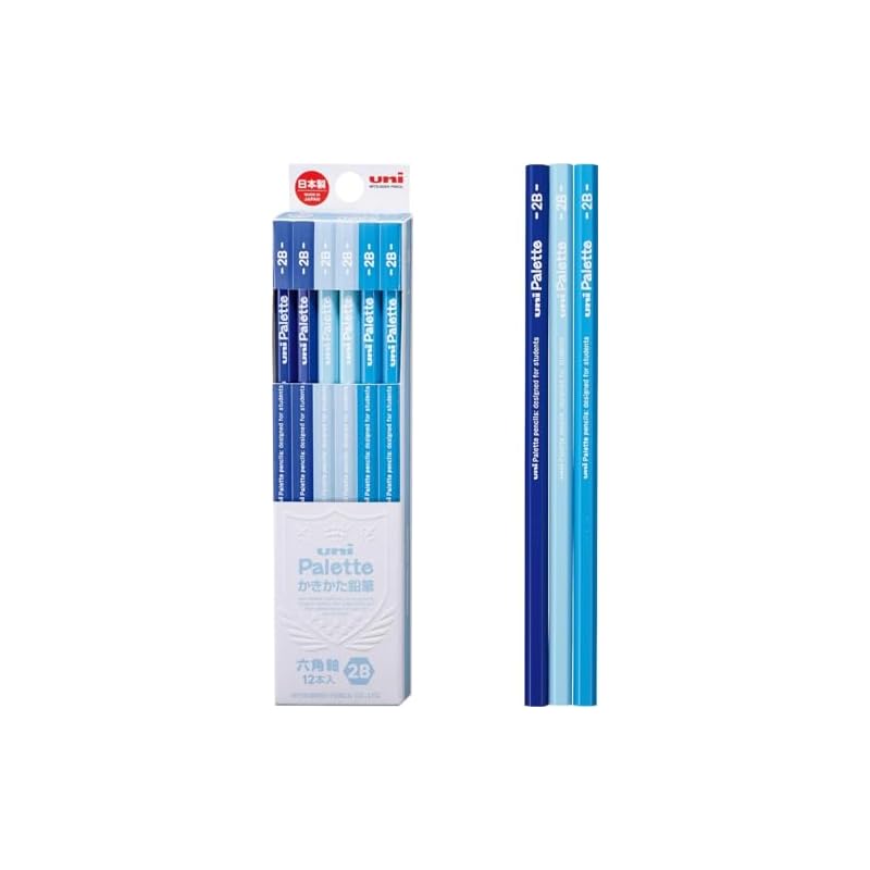 Mitsubishi Pencil Uni Palette 2B Writing Pencil, Pastel Blue, 1 Dozen (K55602B)