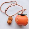 3D Sturdy Leather Pomegranate Adornment Fashionable Fruits Cow Leather Pomegranate Pendant With Bag Accessories