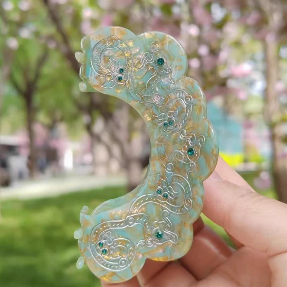 Acetic Acid Chinese Style Shark Clip Exquisite Antique Style Grab Clip  Woman Girls