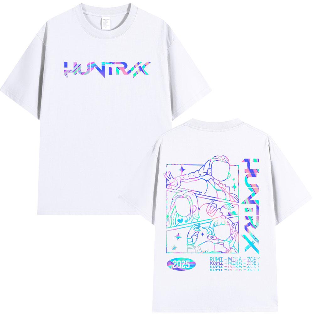 KPop Demon Hunter T-shirt From Anime Rumi Mira Zoey Men's and Women's Same Oversized High-quality Cotton Comfortable Streetwear