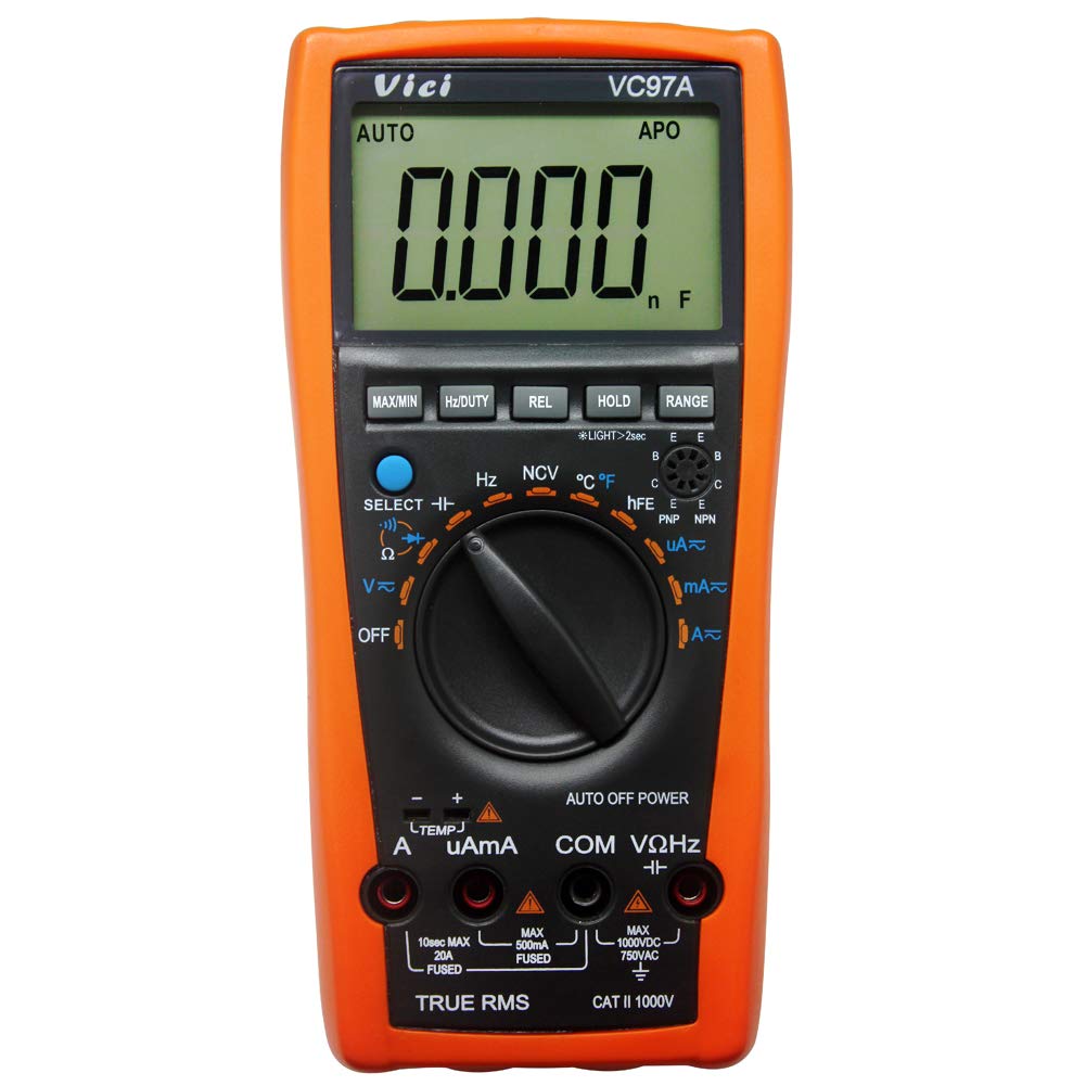 

Bitch VC97A 3999 Auto Range True RMS Multimeter Backlight Short Buzz Tester DMM