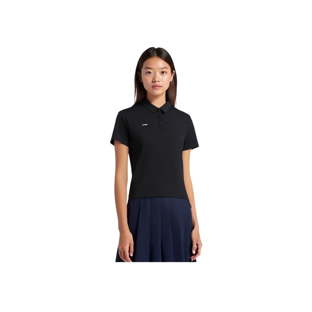 Li Ning Sports Lifestyle Serie Lässiger Pullover Einfache Unifarbe Bequem Vielseitig Kurzarm Poloshirt Damen Poloshirt APLV496-4