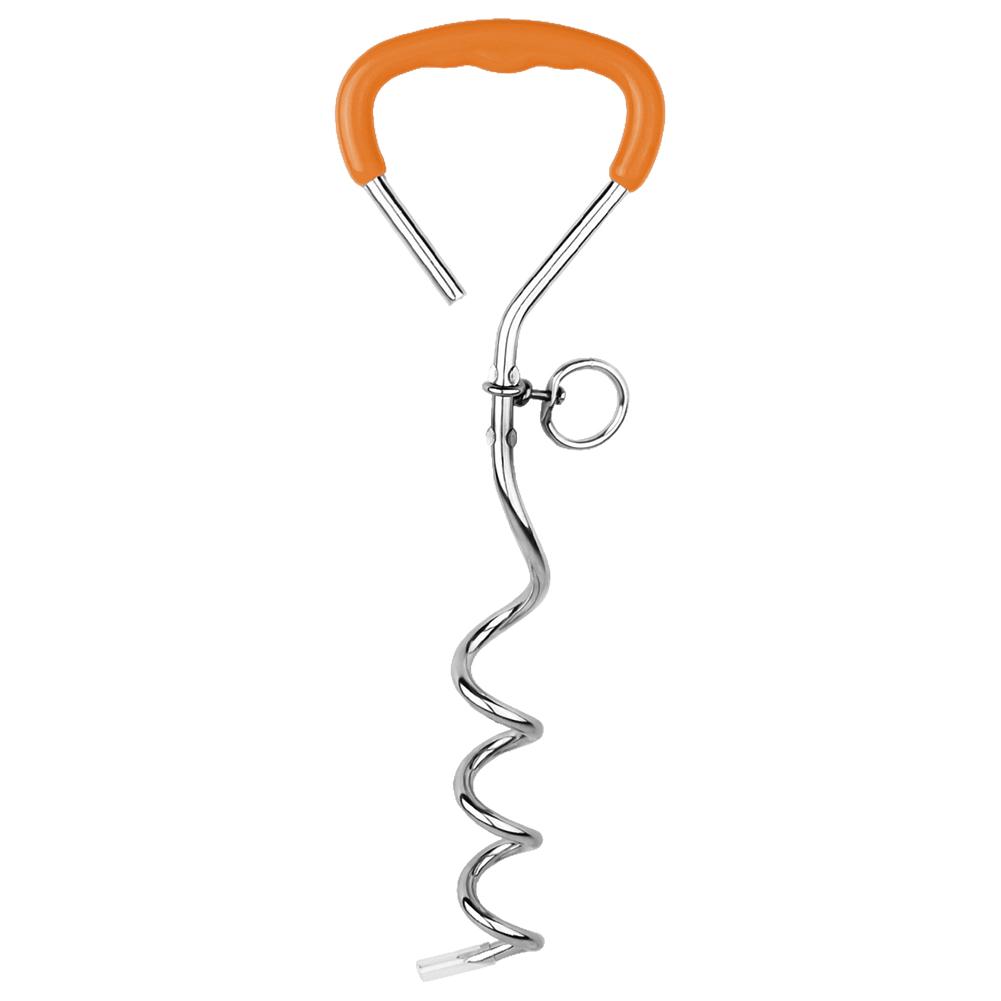 Heavy Duty Dog Tie Out Stake with Soft Grip Handle Metal Spiral Dog Yard Ground Stake Dogs Anchors Leash Fixed Stake for Pet Dog