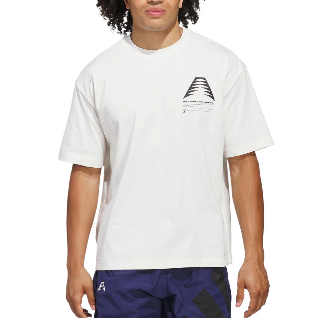 Adidas Anthony Edwards Gfx Schematic Loose Fit Crew Neck Short Sleeve T-Shirt Men Tops KB7256