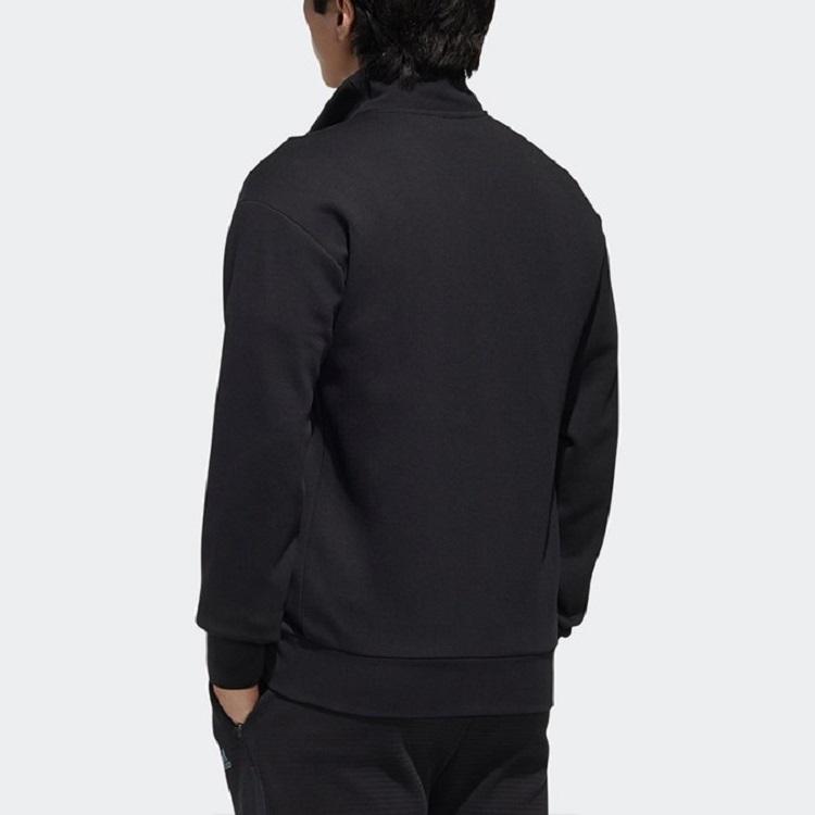 Adidas Stand Collar Casual Sports Jacket Men Jacket Black GM4455