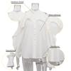 Sexy Loose White Women's Shirt Fashion O-Neck Off Shoulder Long Sleeve Shirts Elegant Classic Ruffle Top Female Clothing