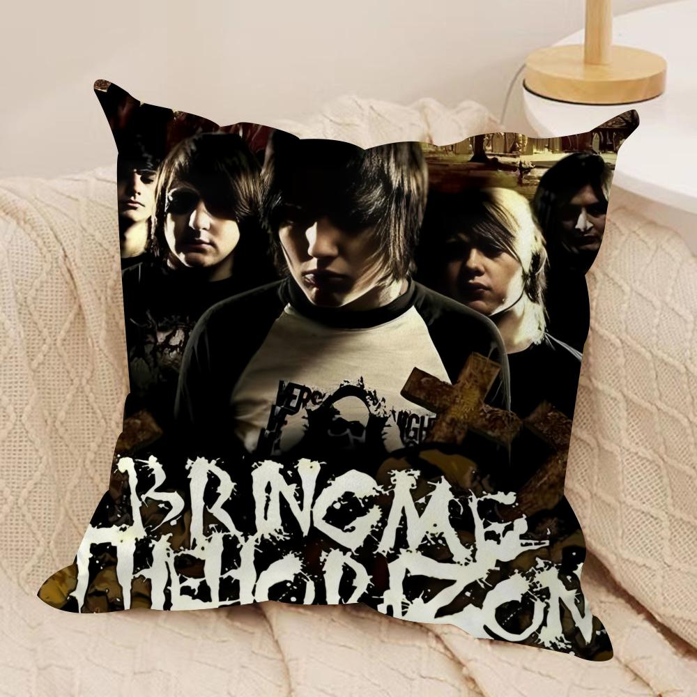 

BBring Me The HHorizon Cushion Cover Silky Short Plush Invisible Zipper Dustproof Sofa Pillow Case For Home Decor 30x30cm