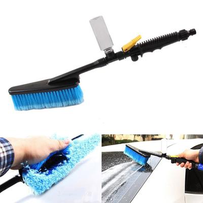 Cepillo para lavado de autos Cepillo de agua Cepillo abierto de pelo suave aterciopelado Mango largo Cepillo rociador de agua Cepillo para cubo de neumáticos Botella de espuma Suministros de limpieza