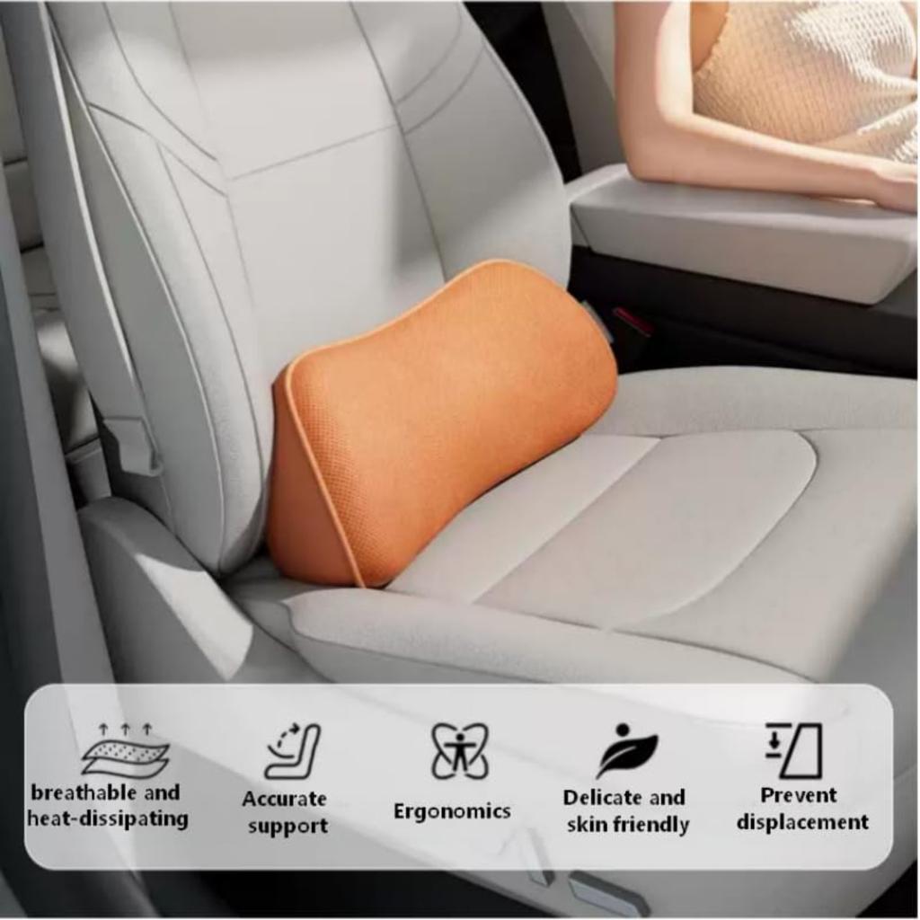 Lumbar Support Pillow for Car, Memory Foam Lumbar Pillow for Lower Back Pain Relief - Back Cushion for Driving, Chair Support