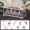 Traditional Style Fish Tank Mini Desktop Aquarium for Living Room Self-Cleaning Eco Landscape Goldfish Bowl Modern Home Decor