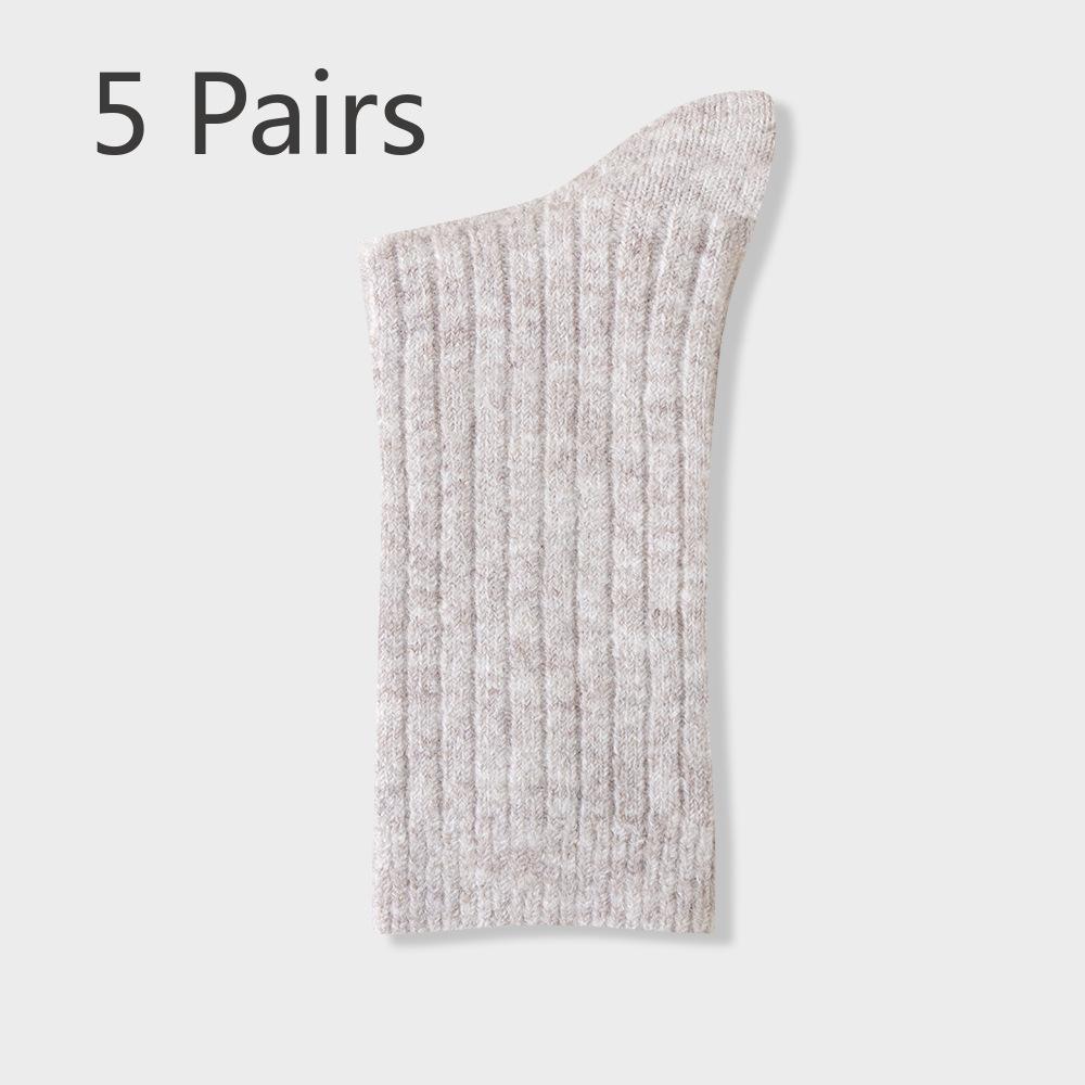 

5 пар женских осенне-зимних длинных носков длиной до середины икры с двойной иглой, легких и теплых 5 pairs