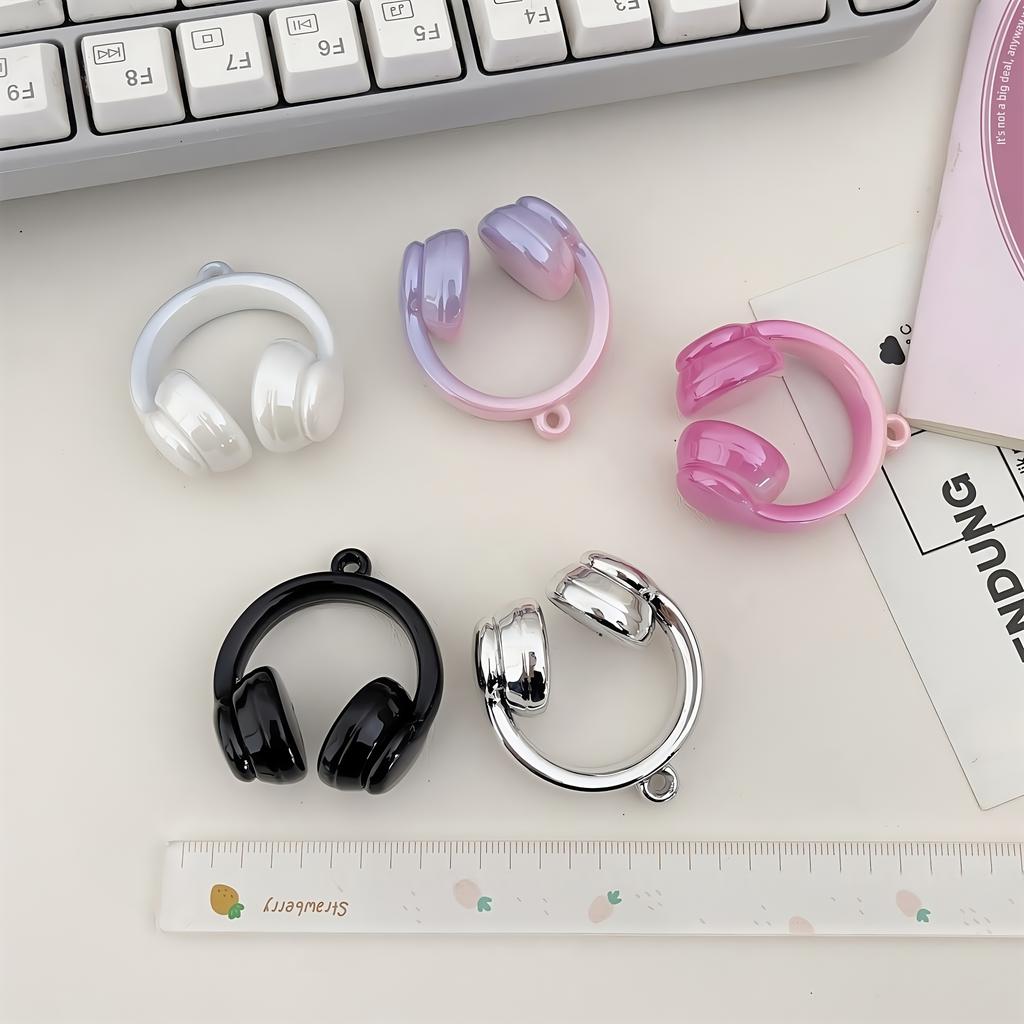 1pcs Acrylic Gradient Color Headphone Pendant Beads DIY Spacer Beads for Headbands, Bracelets, Necklaces, Stringing Accessories Perfect Holiday Gift