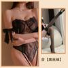 Sexy Underwear Purple Lace Suspenders Low Chest Thin Temptation Straps Bow Small Chest Big Gathering Women