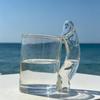 D-Cup Shaped Transparent Cocktail Glass Lead-Free Large Capacity Drinking Cup for Home Bar Holiday Gift