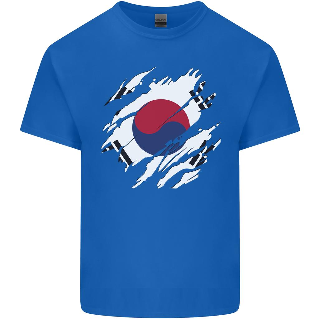 Torn South Korea Flag Korean Day Football Unisexs Light Cotton TShirt