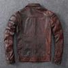 First Layer Cowhide Leather Genuine Leather Men's Lapel Nostalgic Leather Jacket Jacket