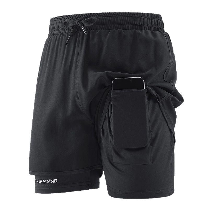 Men's Quick-Dry Double-Layer Running Shorts, Euro Size, Casual Summer Style