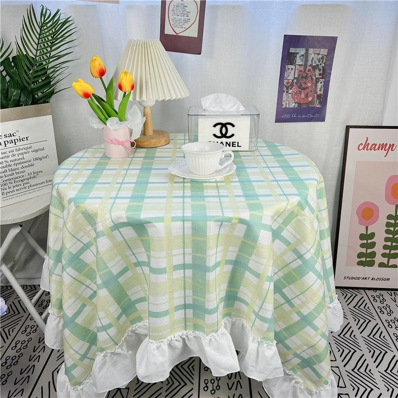 Spitze Runder Tischdecke Floraler Pastoraler Stil Picknick Party Dekorationstuch Ins Schmutzabweisend Antifouling Matte Süß