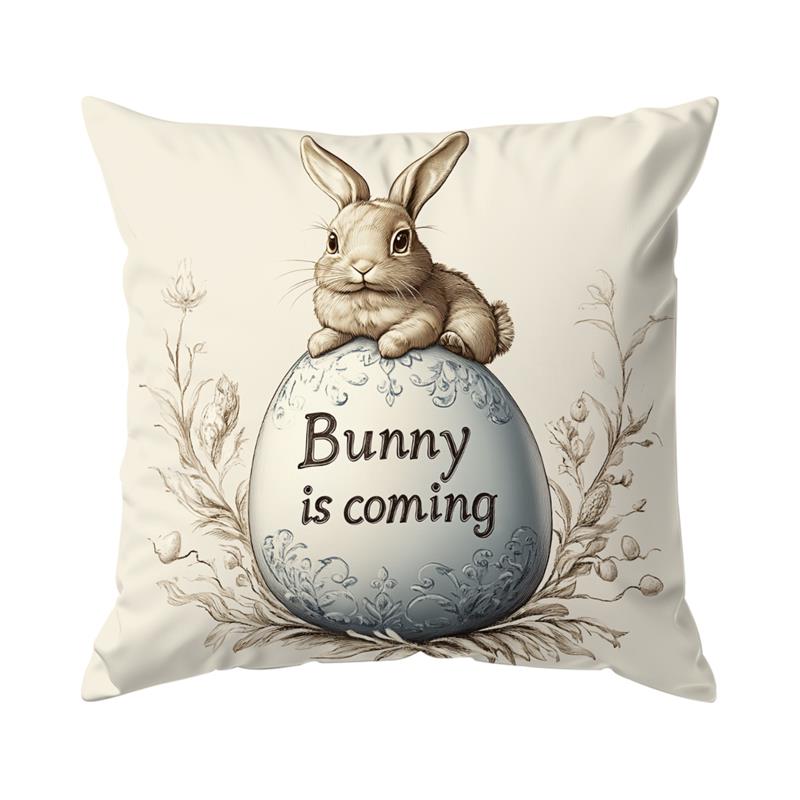 1Pc Easter Day Cushion Covers Polyester Rabbit Easter Eggs Pillow Cover For Sofa Chair Bed Car Easter Party Table Decoration